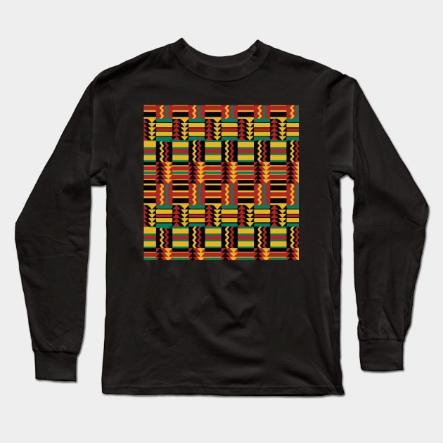 Rasta Kente Long Sleeve T-Shirt by LionTuff79